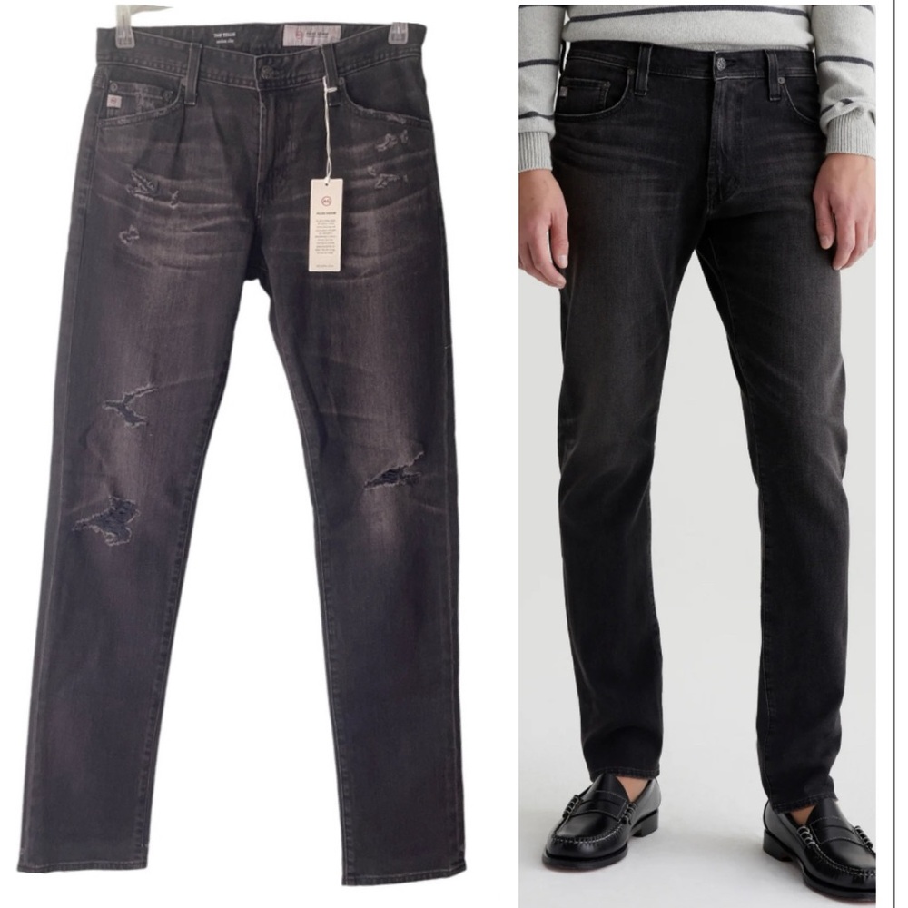 NWT AG-ED Denim Adriano Goldschmied The Tellis Modern Slim Black Jeans Sz 29